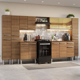 Combo completo de Cocina 325cm Marrón Emilly Madesa 04