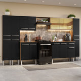 Combo completo de Cocina 325cm Marrón/Negro Emilly Madesa 04