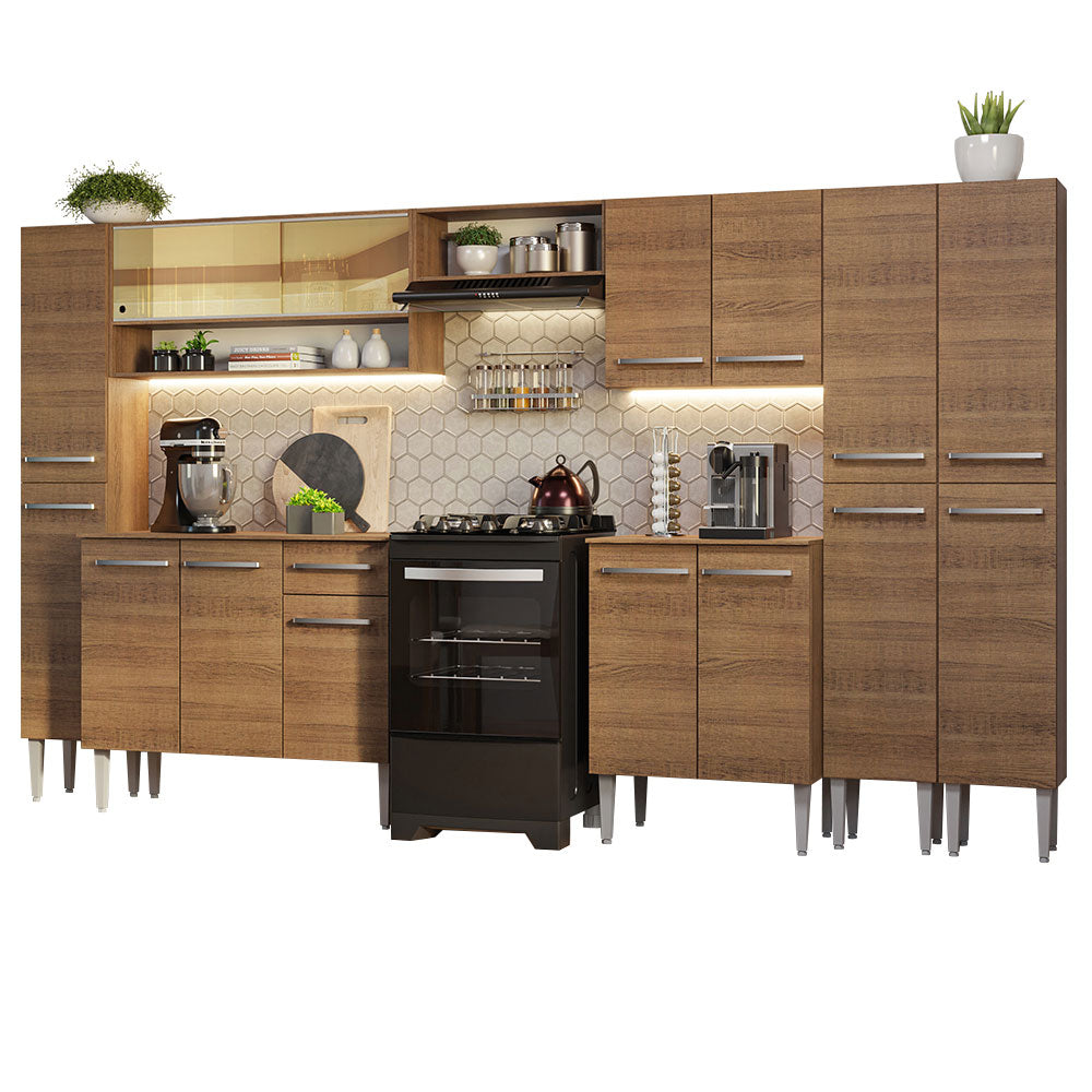 Combo completo de Cocina 325cm Emilly Madesa 05 - Marrón
