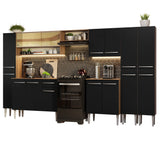 Combo completo de Cocina 325cm Marrón/Negro Emilly Madesa 05