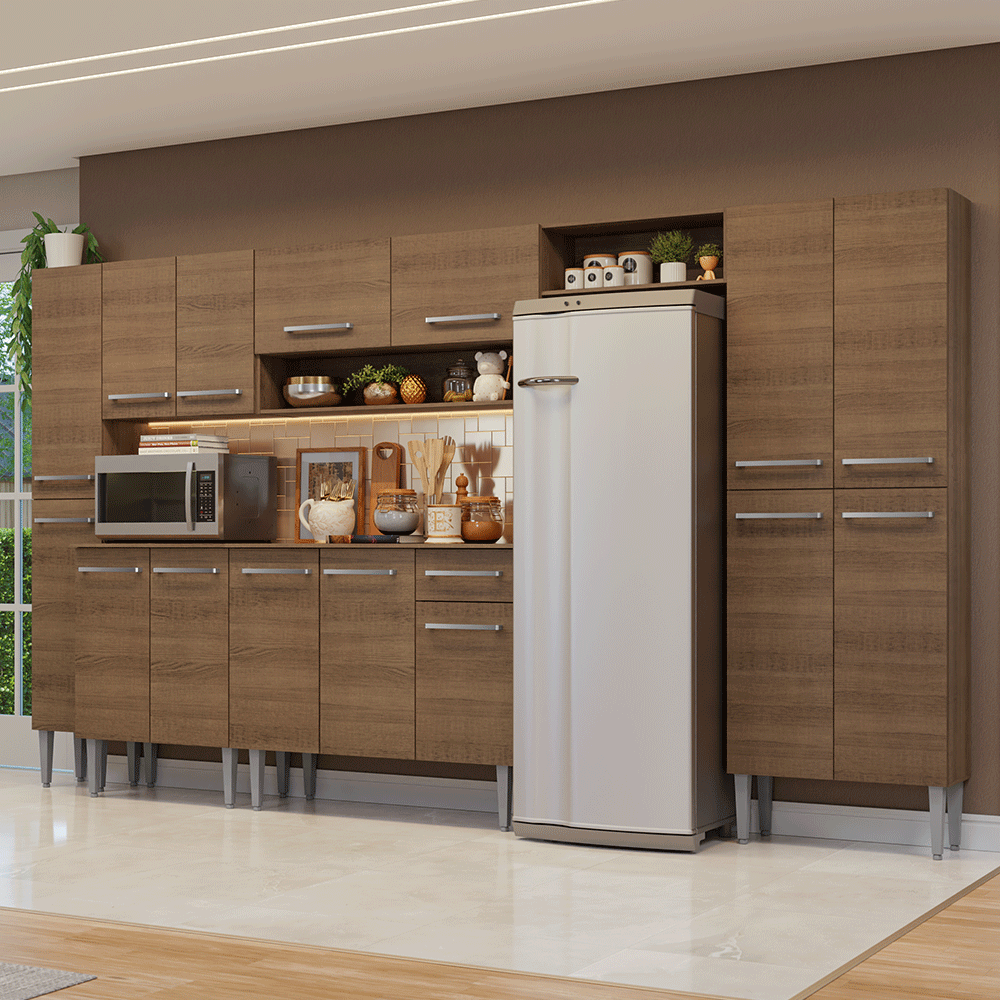 Cocina Compacta 325 cm Emilly Marrón 07