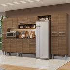 Combo completo de Cocina 325 cm 15 Puertas 1 Cajón Marrón Emilly Madesa