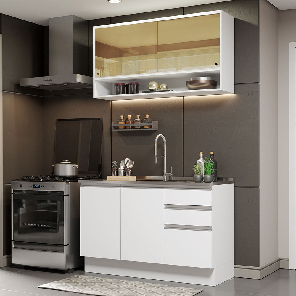 Combo de Cocina Madesa Glamy Sin Mesón De Acero 120 Cm
