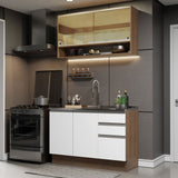 Combo de Cocina 120cm Marrón/Blanco Glamy Madesa 02