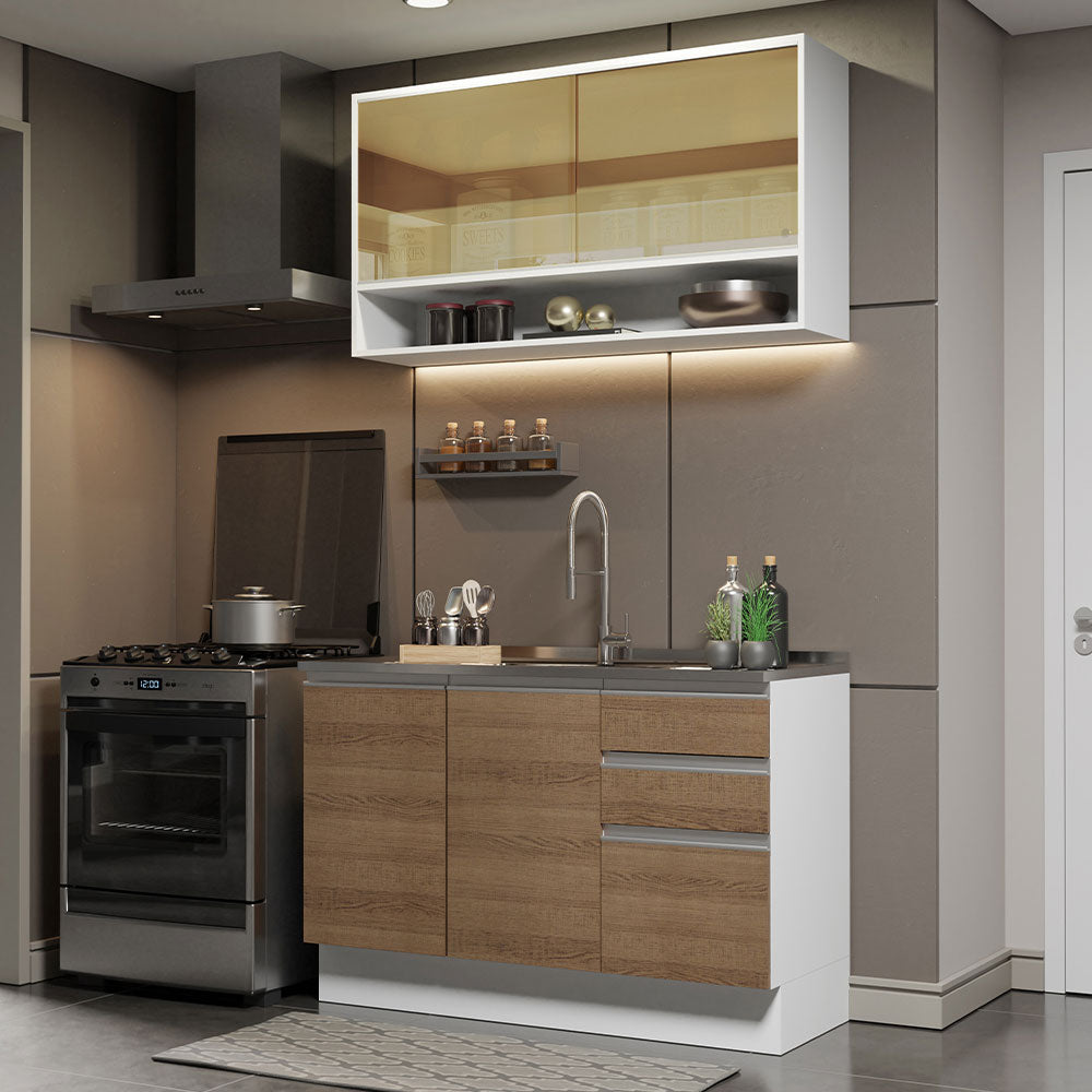 Combo de Cocina Madesa Glamy Sin Mesón De Acero 120 Cm
