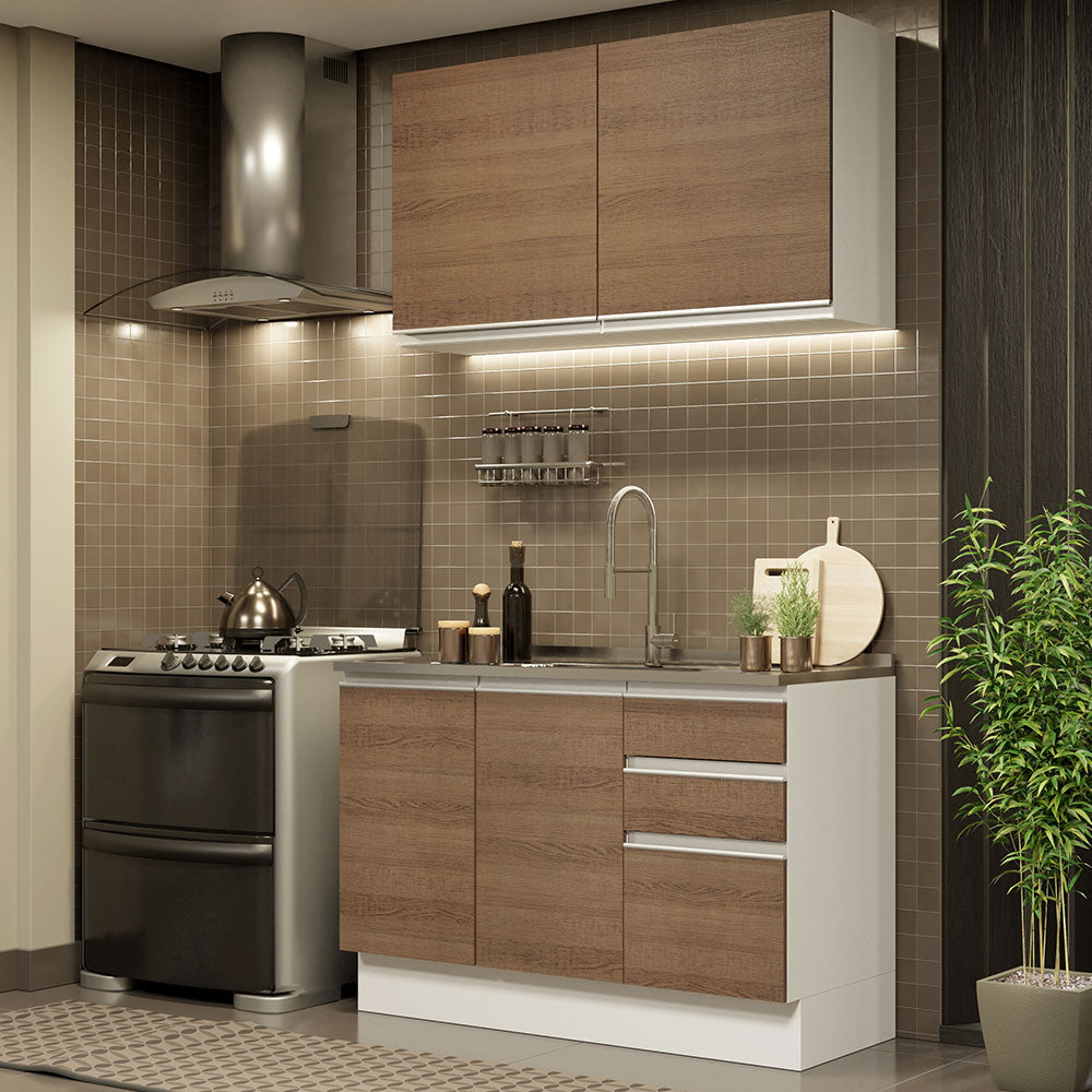 Combo de Cocina Madesa Glamy Sin Mesón De Acero Con 120 Cm
