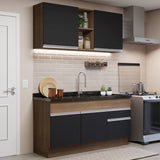 Combo de Cocina 150cm Madesa Glamy Marrón/Negro 02