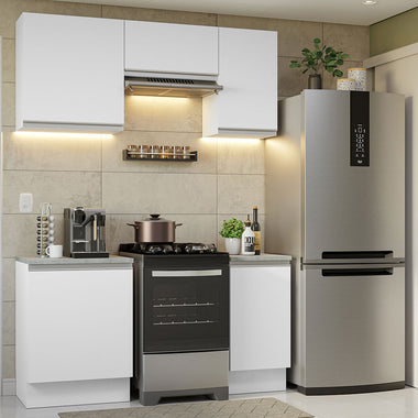 Cocina Compacta 160 cm 5 Puertas Blanco Glamy Madesa