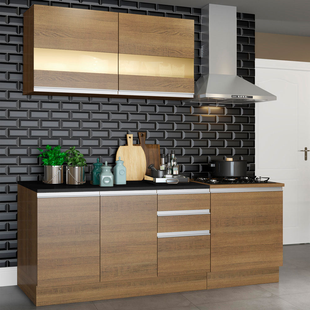 Combo de Cocina 180cm Marrón Milão Madesa 02
