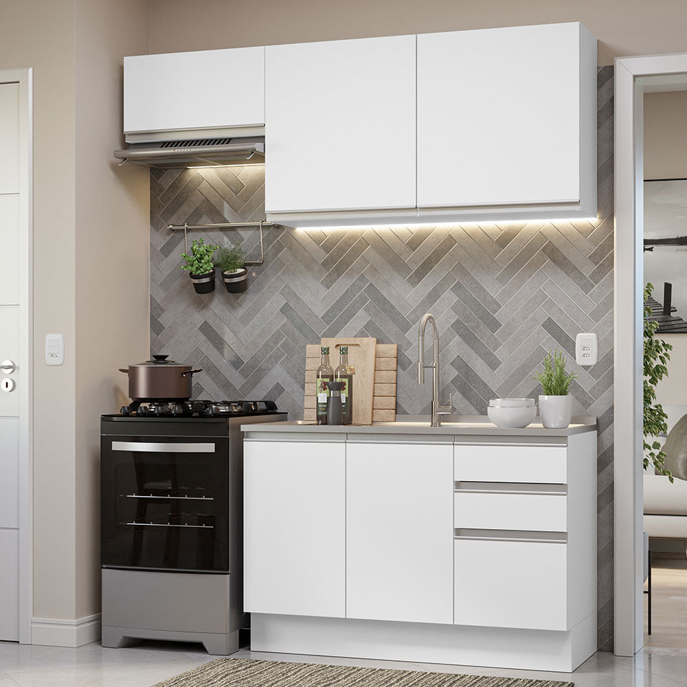 Combo completo de Cocina 180cm Blanco Glamy 09