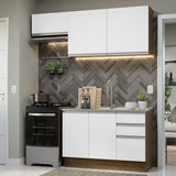 Combo completo de Cocina 180cm Marrón/Blanco Glamy 09