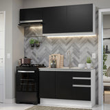 Combo de Cocina Compacta 180cm Blanco/Negro Glamy Madesa 09