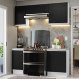 Combo de Cocina Compacta 180cm Blanco/Negro Glamy Madesa 12