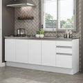 Cocina Compacta 200 cm 4 Puertas 3 Cajones Sin Mesada Blanco Glamy Madesa