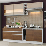 Combo completo de Cocina Compacta Madesa Glamy 220cm Marrón/Crema 02