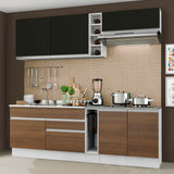 Combo completo de Cocina Madesa Glamy 220cm Blanco/Negro/Marrón 03