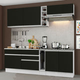 Combo completo de Cocina Madesa Glamy 220cm Blanco/Negro 03
