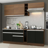 Combo completo de Cocina Madesa Glamy 220cm Marrón/Negro/Marrón 03