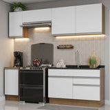 Combo completo de Cocina 240cm Marrón/Blanco Glamy Madesa 07