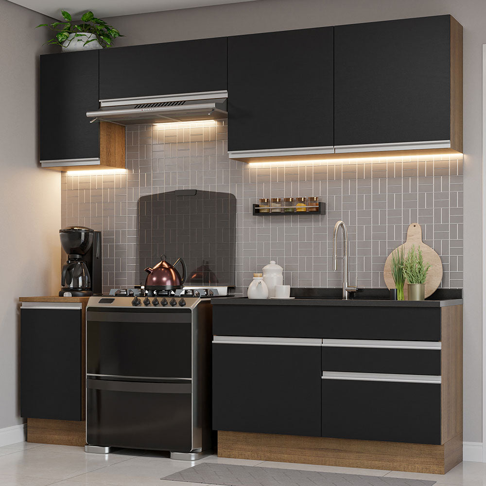 Combo completo de Cocina Madesa Glamy 240cm Marrón/Negro 07