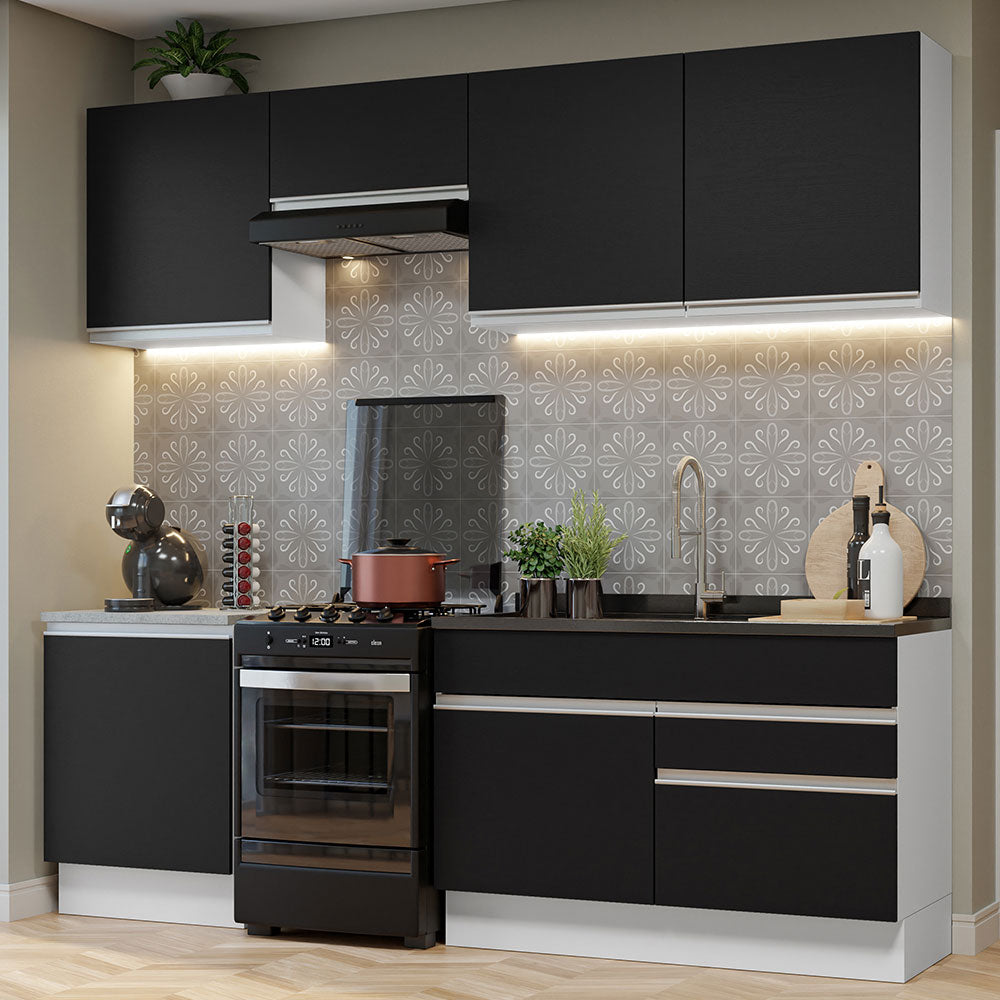 Combo completo de Cocina Madesa Glamy 240cm Blanco/Negro 08