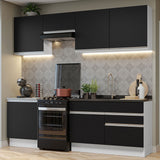 Combo completo de Cocina Madesa Glamy 240cm Blanco/Negro 08