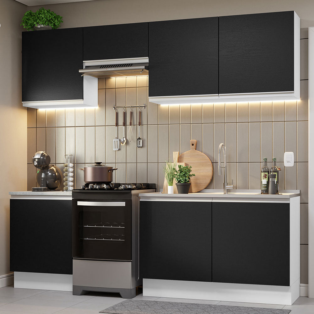 Combo completo de Cocina Madesa Glamy 240cm Blanco/Negro 09