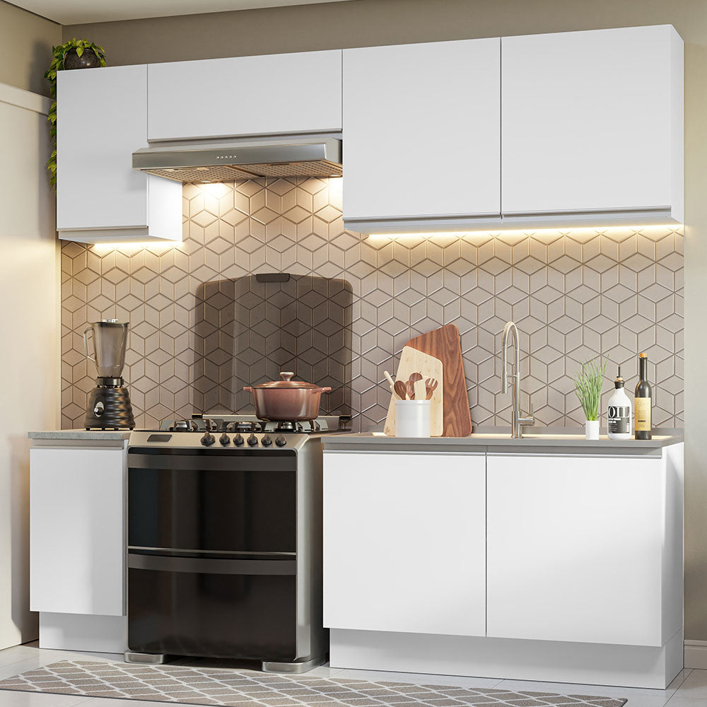Combo completo de Cocina 240 cm 7 Puertas Sin Mesada Blanco Glamy Madesa 10