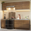 Combo completo de Cocina 240 cm 7 Puertas Sin Mesada Marrón Glamy Madesa 10