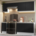 Combo completo de Cocina 240 cm 7 Puertas Sin Mesada Blanco/Negro Glamy Madesa 10