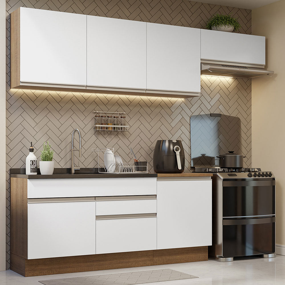 Combo completo de Cocina 260cm Marrón/Blanco Glamy Madesa 03