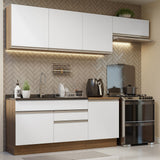 Combo completo de Cocina 260cm Marrón/Blanco Glamy Madesa 03