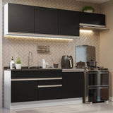 Combo completo de Cocina Madesa Glamy 260cm Blanco/Negro 03