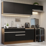 Combo completo de Cocina Madesa Glamy 260cm Marrón/Negro 03