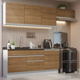 Combo completo de Cocina 260cm Blanco/Marrón Glamy Madesa 03