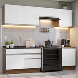 Combo completo de Cocina 260cm Marrón/Blanco Glamy Madesa 04