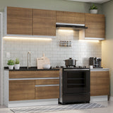 Combo completo de Cocina 260cm Blanco/Marrón Glamy 04