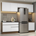 Combo completo de Cocina 260 cm 6 Puertas 2 Cajones Sin Mesada Marrón/Blanco Glamy Madesa 05