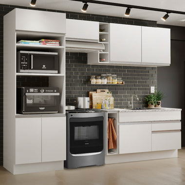 Combo completo de Cocina 270 cm 7 Puertas 2 Cajones Sin Mesada Blanco Glamy Madesa