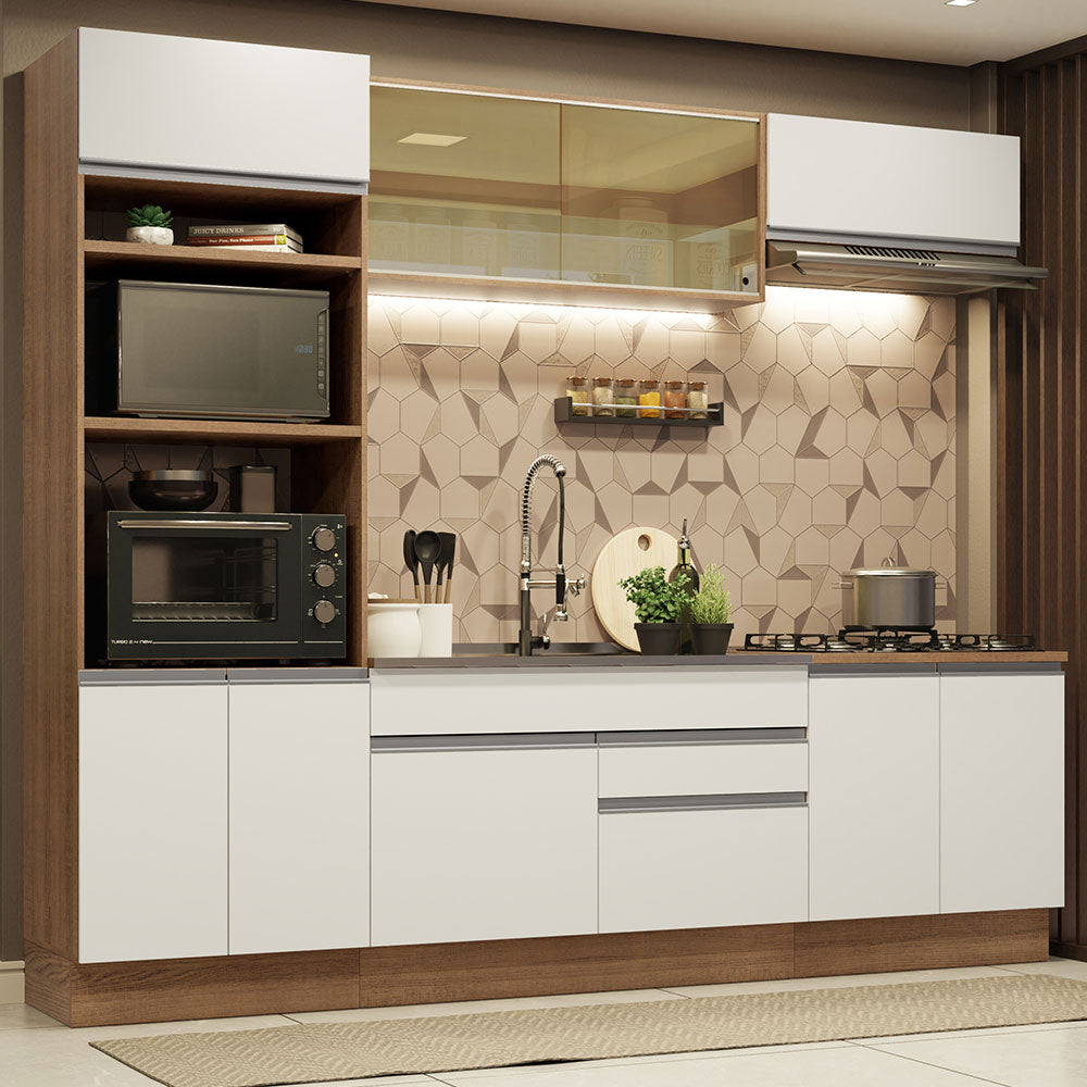 Combo completo de Cocina 270cm Glamy Madesa 10 Marrón/Blanco