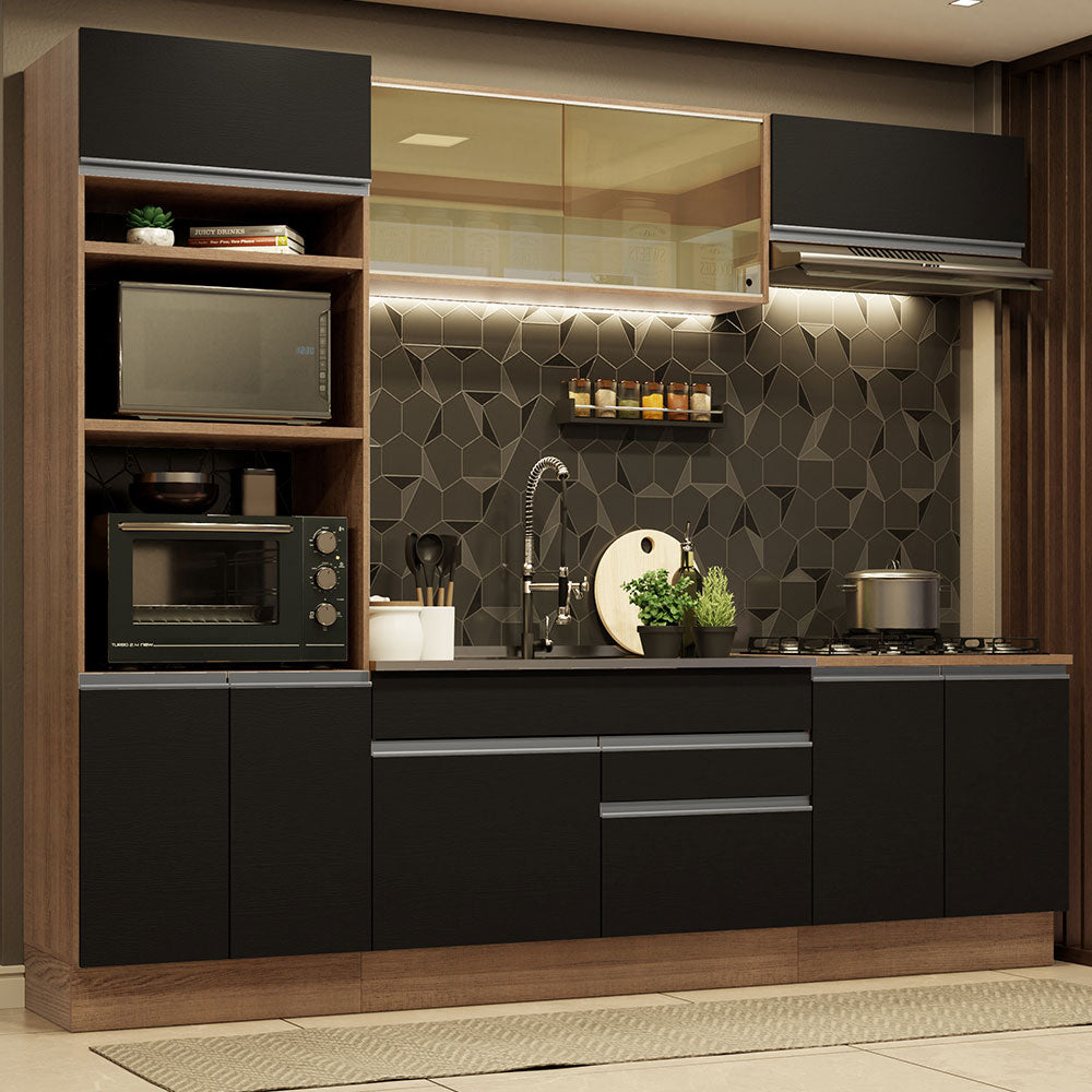 Combo completo de Cocina Madesa Glamy 270cm Marrón/Negro 10