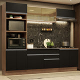 Combo completo de Cocina Madesa Glamy 270cm Marrón/Negro 10