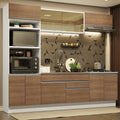 Combo completo de Cocina 270 cm 9 Puertas 2 Cajones Sin Mesada Blanco/Marrón Glamy Madesa 10