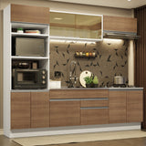 Combo completo de Cocina 270cm Glamy Madesa 10 Blanco/Marrón