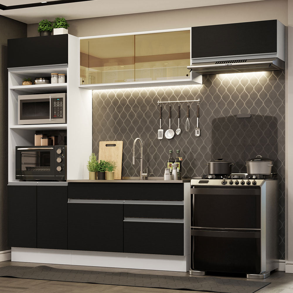 Combo completo de Cocina Madesa Glamy 270cm Blanco/Negro 11