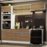 Combo completo de Cocina 270cm Glamy Madesa 11 Blanco/Marrón