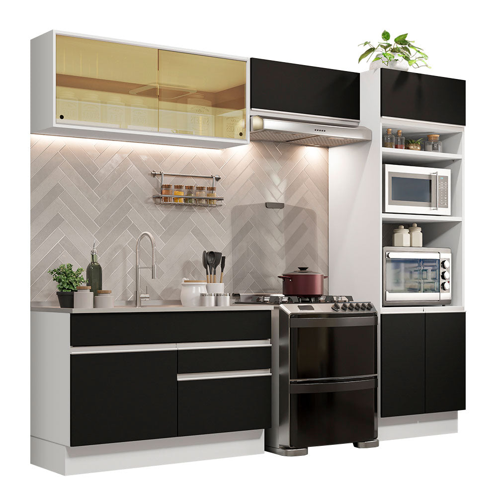 Combo completo de Cocina Madesa Glamy 270cm Blanco/Negro 12
