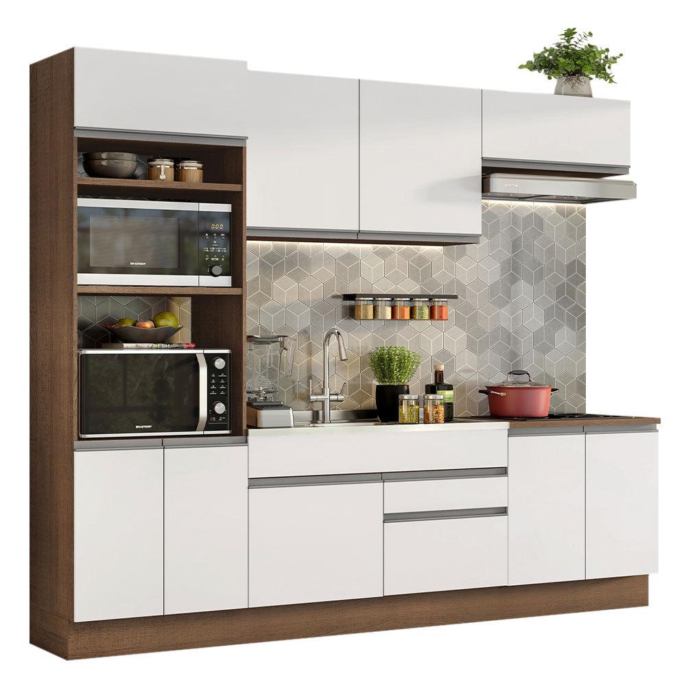 Combo completo de Cocina 270cm Marrón/Blanco Glamy Madesa 13