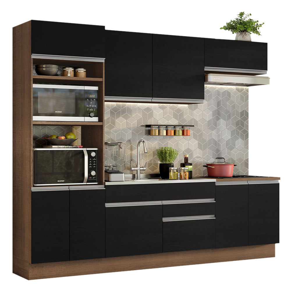 Combo completo de Cocina Madesa Glamy 270cm Marrón/Negro 13