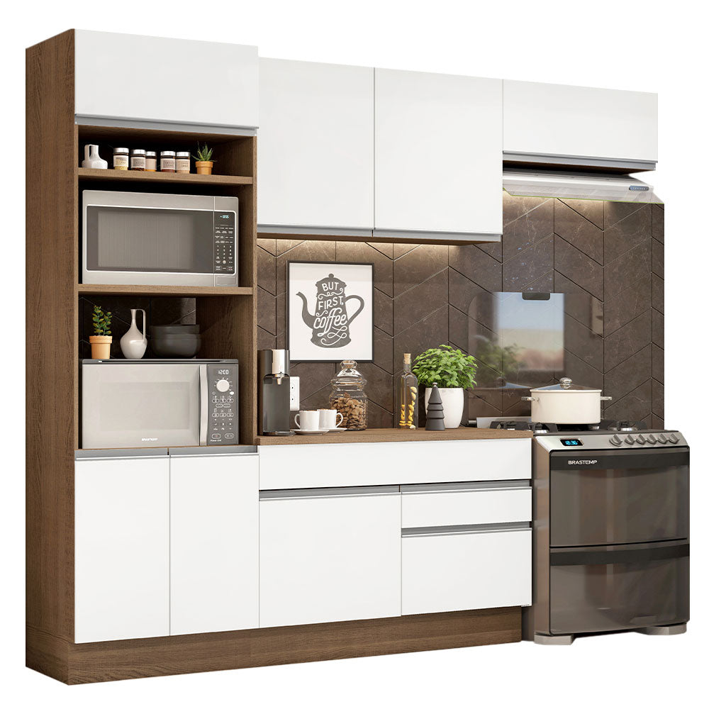 Combo completo de Cocina 270cm Marrón/Blanco Glamy Madesa 14